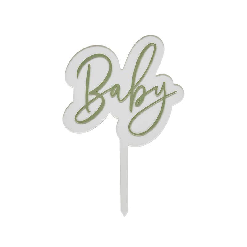 Sage 'Baby' taarttopper van acryl