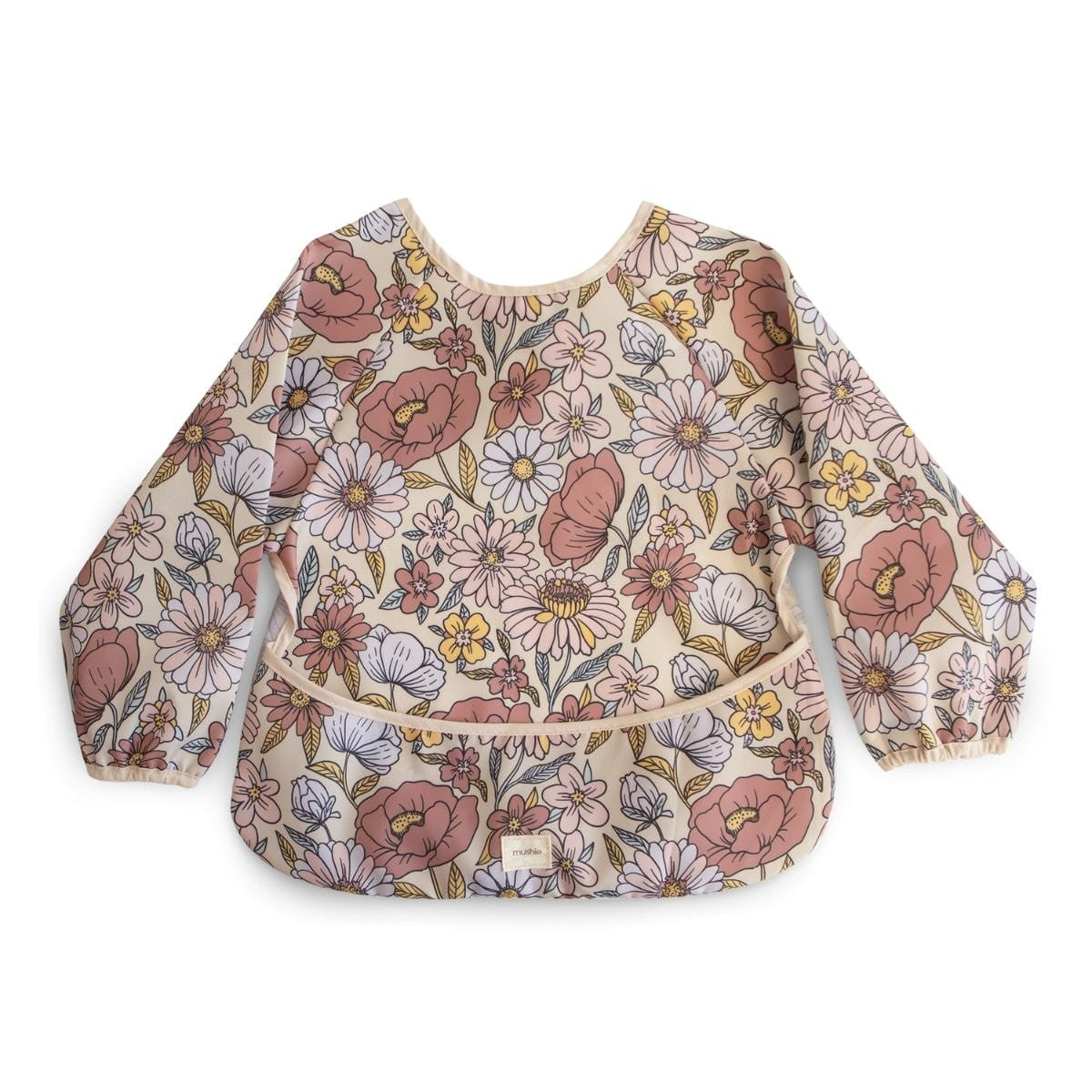 Slabbetje lange mouwen - Retro Flowers