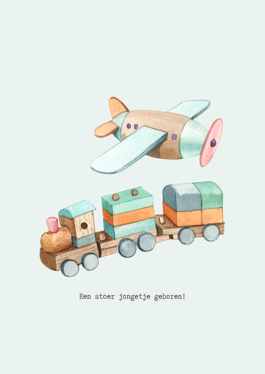 Kaartje Een stoer jongetje geboren!