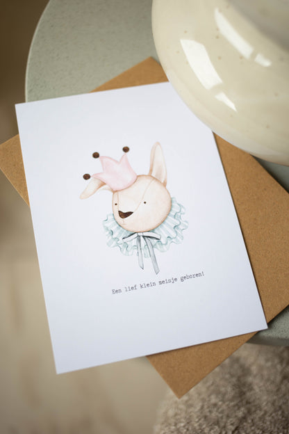Kaartje Een lief klein meisje geboren!