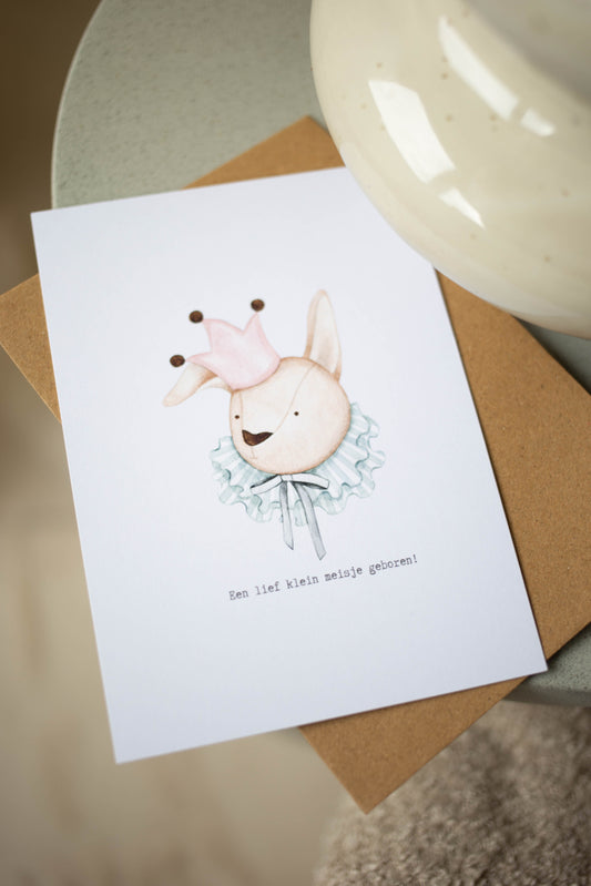Kaartje Een lief klein meisje geboren!